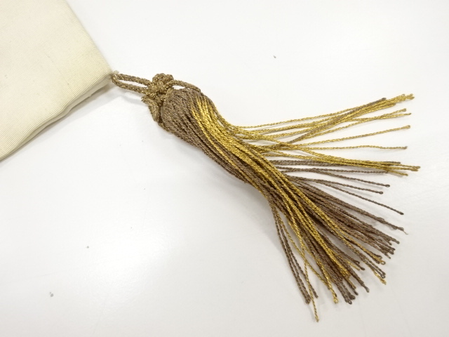  アンティーク　鶴亀に松笹模様刺繍帛紗